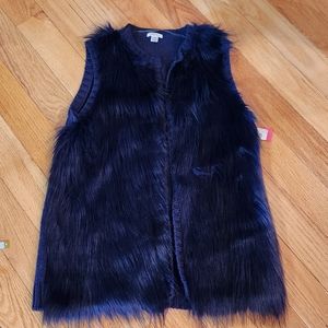 Navy Faux Fur Vest  NWT!